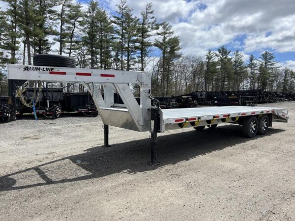 2024 Alum Line Trailers 8.5x24 13K Aluminum Gooseneck w/Flip Over Ramps