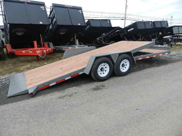 BWise 7 x 22 Low Profile Split Tilt Equipment Trailer - Image 4