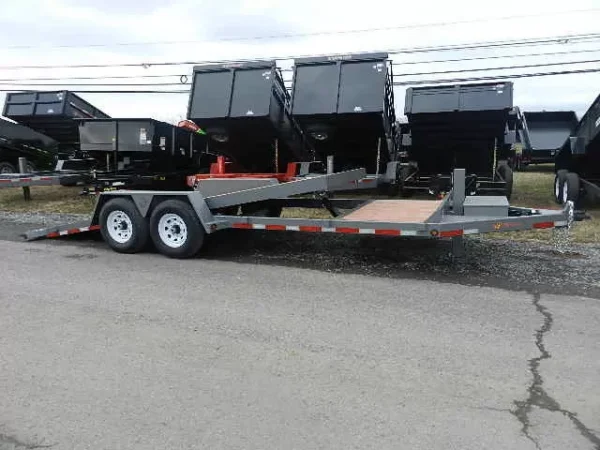 BWise 7 x 22 Low Profile Split Tilt Equipment Trailer - Image 3