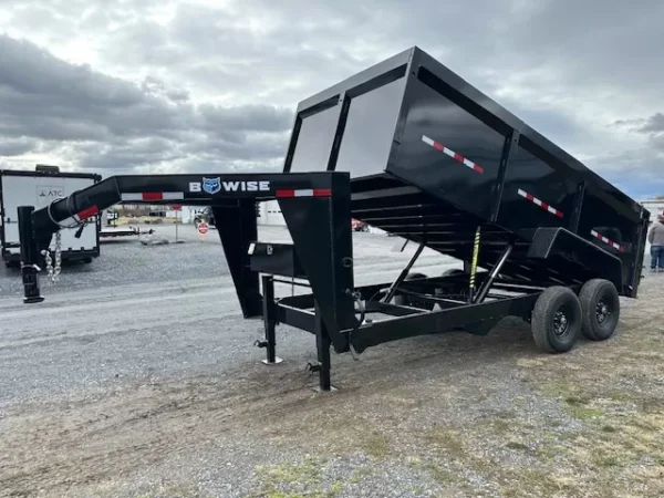 BWise 7 x 16 Gooseneck Dump Trailer High Sides - Image 5
