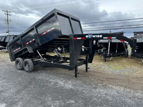 BWise 7 x 16 Gooseneck Dump Trailer High Sides