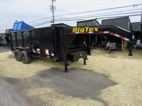 Big Tex 7 x 16 Gooseneck Dump Trailer Solid High Sides - Image 2