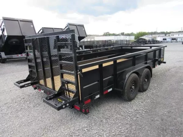 Big Tex 7 x 16 Landscape Utility Trailer Solid Steel Sides - Image 2