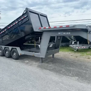 BWise 7 x 16 Gooseneck Tri Axle Dump Trailer