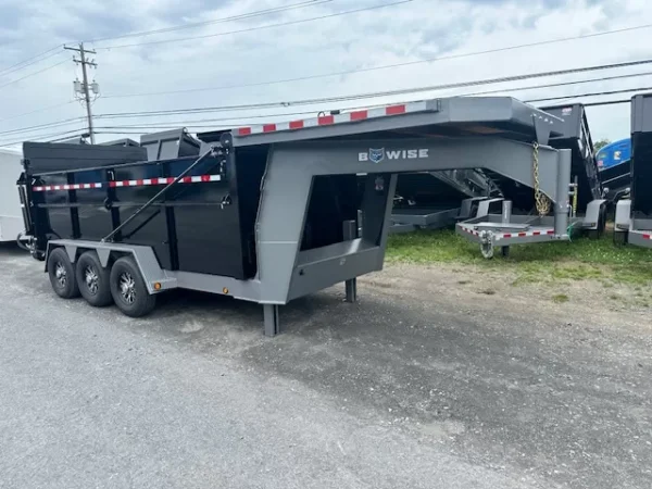 BWise 7 x 16 Gooseneck Tri Axle Dump Trailer - Image 5