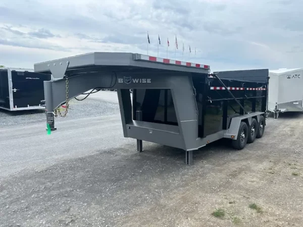 BWise 7 x 16 Gooseneck Tri Axle Dump Trailer - Image 3