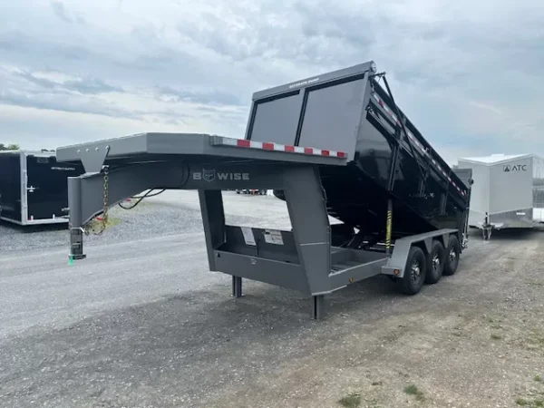 BWise 7 x 16 Gooseneck Tri Axle Dump Trailer - Image 9