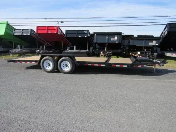 BWise 7 x 22 Low Profile Split Tilt Equipment Trailer - Image 4